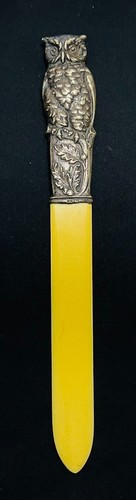 Vintage Art Nouveau Owl Page Turner Letter Opener Stamped HH H.W.