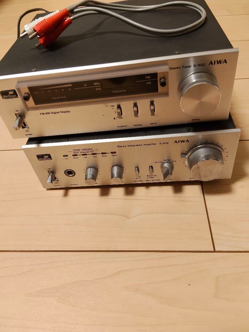 ジャンク品　AIWA S-A22＋S-R22 AIWA S-A22 Integrated Amplifier & S-R22 Stereo Unit Vintage Japan