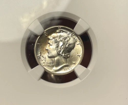 Mercury Dime:  1942.  MS 66.  Frosty!    (see video!)