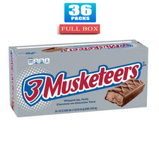 36x Bars 3 Musketeers Fluffy Standard Size Milk Chocolate Candy - 1.92oz Each