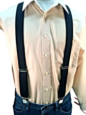 Men's, Black, Large, 42", 1.5", Adj. Suspenders / Braces, Made in the USA