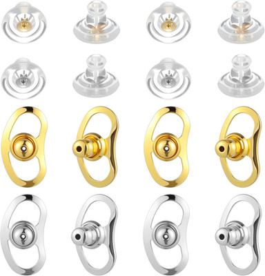 16 Pcs Earring Backs for Droopy Ears, Earring Lifters for Droopy Ears Stud Back