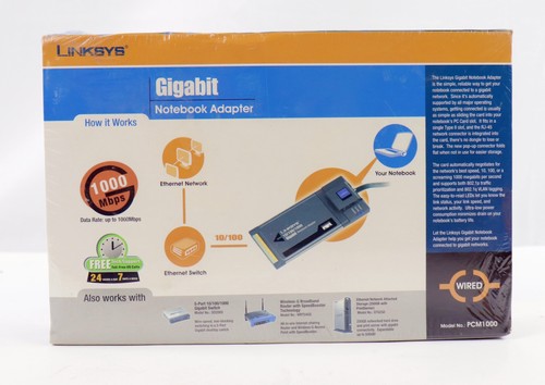 New Linksys 32-bit CardBus PC Gigabit Notebook Adapter PCM1000 - Picture 2 of 6