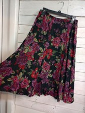 Vintage White Stag Women  s Skirt Size 8 Floral Print A-Line Midi Side Zip
