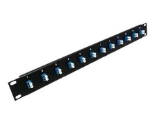 12 Port LC Fiber Patch Panel 1U 19 Multimode 10G 40G Aqua Couplers