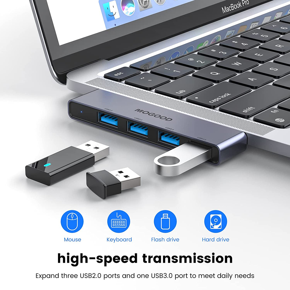USB C to USB Hub 4 Ports,Mogood USB C to USB Hub Multiport Adapter,Usb C Splitte