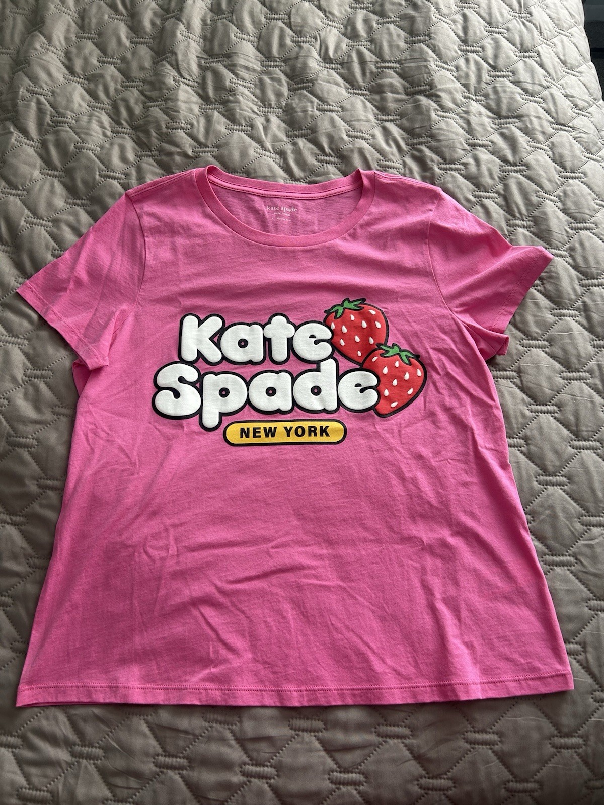 Kate Spade Candy Strawberry T-Shirt. Womens Size Large. New. Never Worn