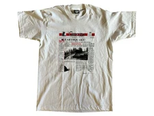 VTG SCREEN STARS BEST Single Stitch T-Shirt NOS Earthquake Grizzly Newspaper SzL