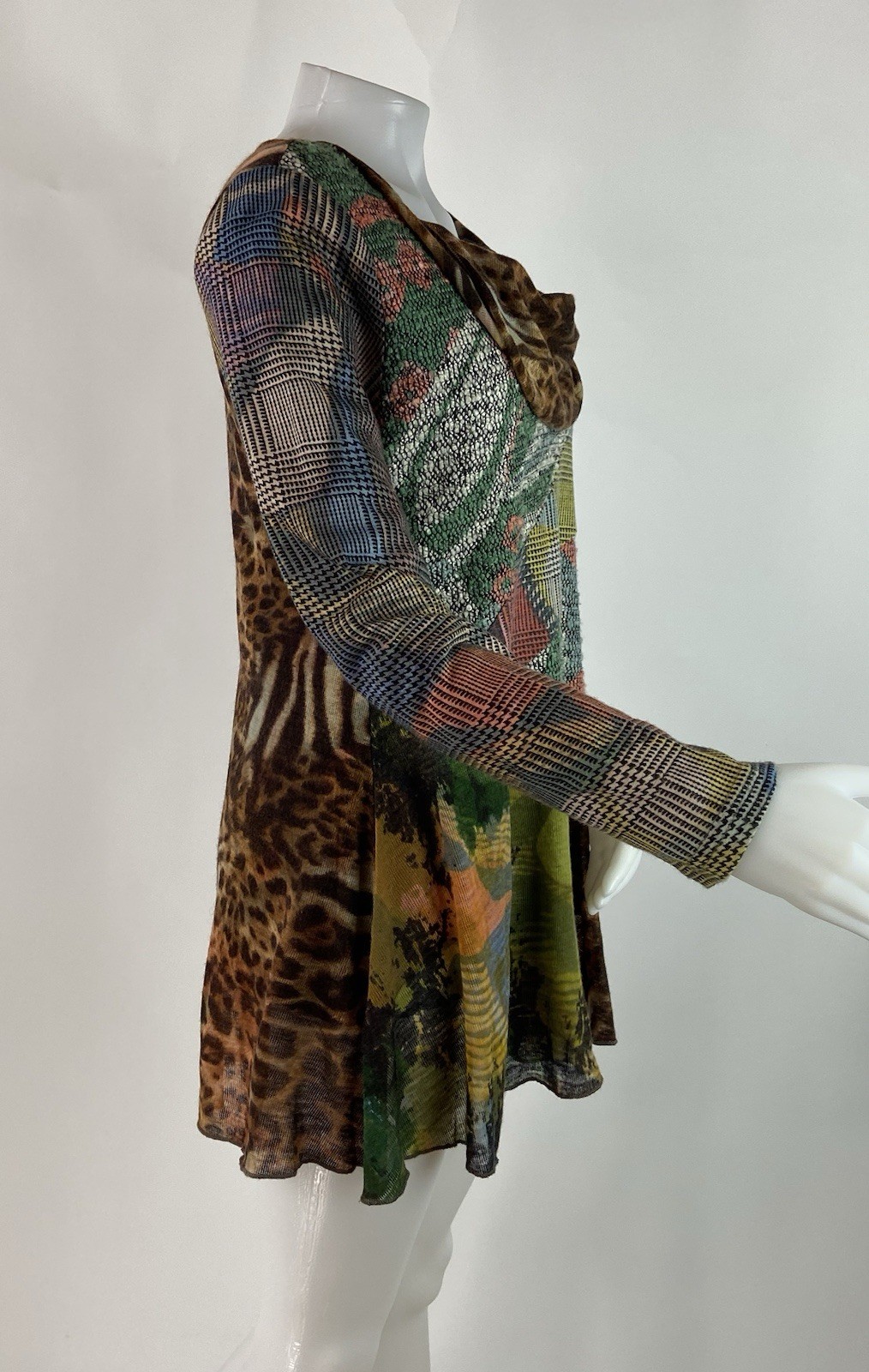 Feratelli Size Medium Leopard Patchwork Tunic Top… - image 2