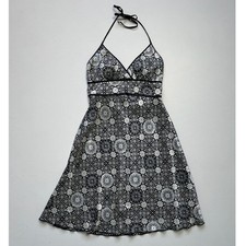 Vintage Y2K Psychedelic Midi Halter Dress / Sz S /Indie Sleaze Boho Floral Retro