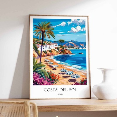 1_Costa Del Sol Poster, Spanien Poster, Andalusien Poster, Mittelmeer Poster, Eu