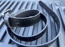 Frye Black Leather Belt Genuine Buckle Classic Size LARGE MENS NEW