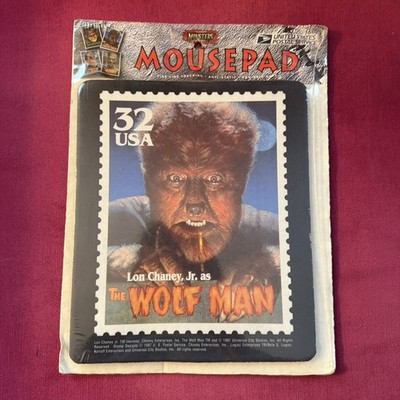 THE WOLFMAN Classic Universal Monsters Stamp Mousepad Lon Chaney Jr. (1997) USPS