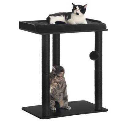 26.7in Cat Tree Tower Condo, Cat Scratch Posts for Indoor Cats, Big Plate, Th...