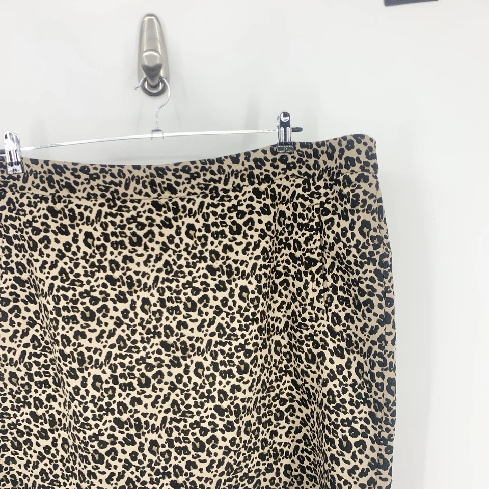 LOFT Ann Taylor Mujer Talla 22 Plus Falda Corta Mini Marrón Negro Estampado Leopardo Foto 2 de 4