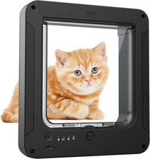 Smart Cat Door for Interior Exterior Doors, Outer Frame Size 11.5"X10.1"