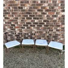 4 Vintage Hamilton Cosco “Fashionfold” Gate Leg Folding Chairs Heavy Duty