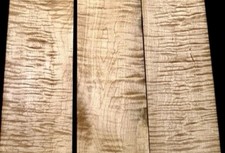3 Aged Curly Tiger Maple Lumber Boards Figure...