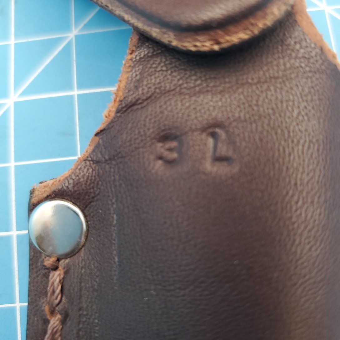 Fixed Blade Knife Sheath Brown Leather Belt Case 11.5"x7.25" Dangler Made in USA