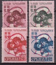 Sérbie Occupation Allemande Courrier Yvert 43/46 (*) Mng Michel Surcharge IV