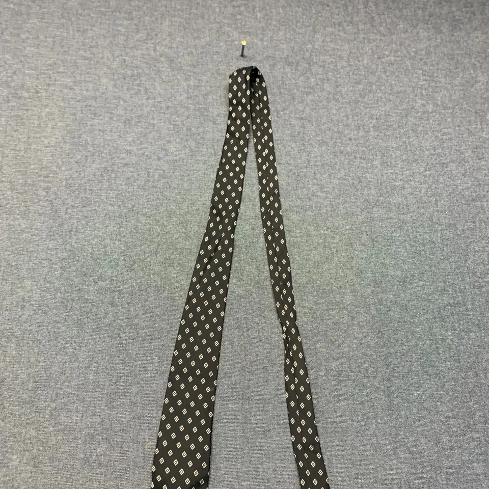 Corbata Altea Milano Para Hombre Talla 1 Negra Diamante Estampado Cuello Elegante Clásica Seda Foto 2 de 4