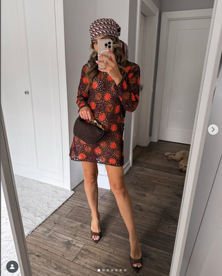 ZARA NEW WOMAN OPENWORK CROCHET KNIT MINI DRESS BROWN S,M,L 3653