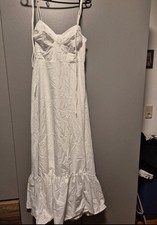 Damen Maxikleid lang Weiß Gr. S Spaghettitr�...