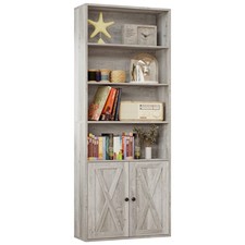 IRONCK Industrial Bookshelves and Bookcases with Doors Floor Standing 6 Shelf...