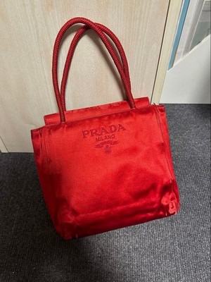Rare Prada Red Silk Tote Bag From Japan | eBay