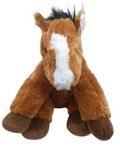 Toys Wihspets Brown Black Mane Soft PLUSH HORSE 17  Size M Rodeo Stuffed VTG
