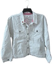 Disney Minnie Mouse Forever Polka Dot Women's XL Denim Jacket Sequin Back NWT