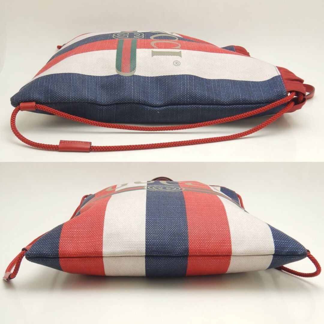 Gucci Medium Drawstring Backpack Canvas Leather T… - image 4
