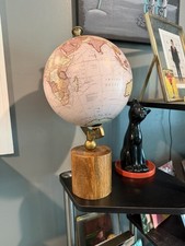 Rotating Pink Tabletop World Globe, Gold Meta...