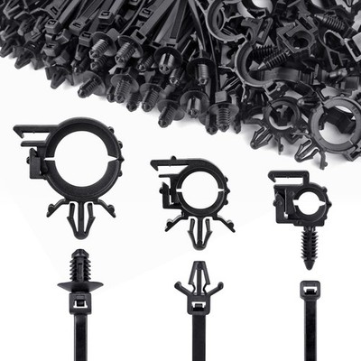 150 Pcs Universal Push Mount Cable Zip Ties Car Wire Loom Routing Retainer Clips