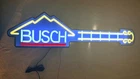 Vintage Busch Guitar Shaped Neon Sign