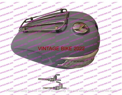TRIUMPH TWIN 6T THUNDERBIRD BENZINTANK ROH MIT DECKEL & ABZEICHEN HAHN / KOMP...