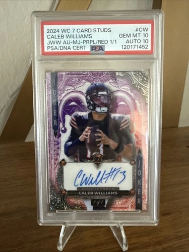2024 WILD CARD 7 LAZERS FOIL-PURPLE 1/1 #CW CALEB WILLIAMS ROOKIE RC 1/1 PSA 10