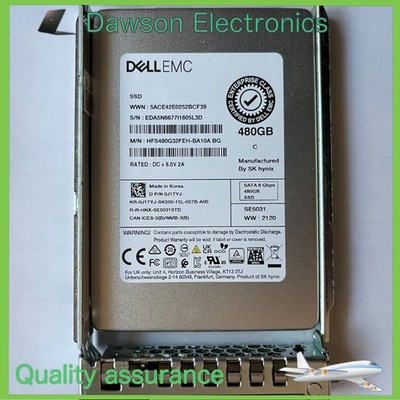 DELL EMC 480GB SATA 6Gbps 2.5'' SSD J1TYJ 0J1TYJ 14/15/16G KIT