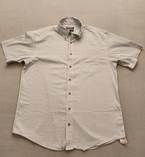 Kirkland Signature Men's Large Non Iron Stretch Button Front Shirt Blue Green...