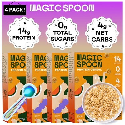 Magic Spoon High Protein Cereal with Exclusive Spoon - 4 Pack, Peanut Butter