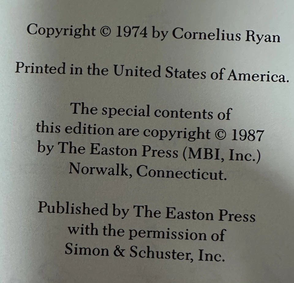 A Bridge Too Far By Cornelius Ryan, Easton Press, Leather bound - Image 4 of 4