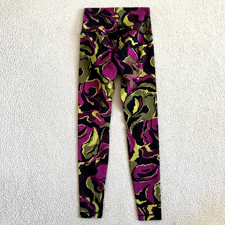 Leggings Lululemon Mujer 8 Camuflaje Boom Bloom Chartreuse Tiro Alto Ropa Activa Foto 2 de 4