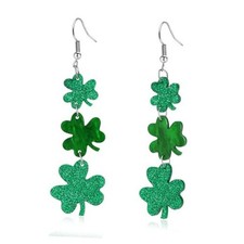 St. Patrick's Day Earrings for Women Acrylic Green Green Hat Rainbow Clover