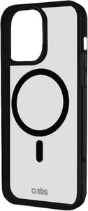 SBS Hülle Back Cover Mag Frame Case for iPhone 15 Schwarz Induktiv Laden B Ware