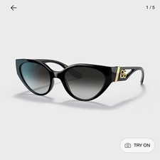 Dolce & Gabbana DG6146 501/18G Women’s Cat Eye Sunglasses Black/Gray UV400