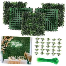  Grass Wall 12 Pack 10"x10" Artificial Boxwood Hedge Wall Panels, 10"X10" 12P