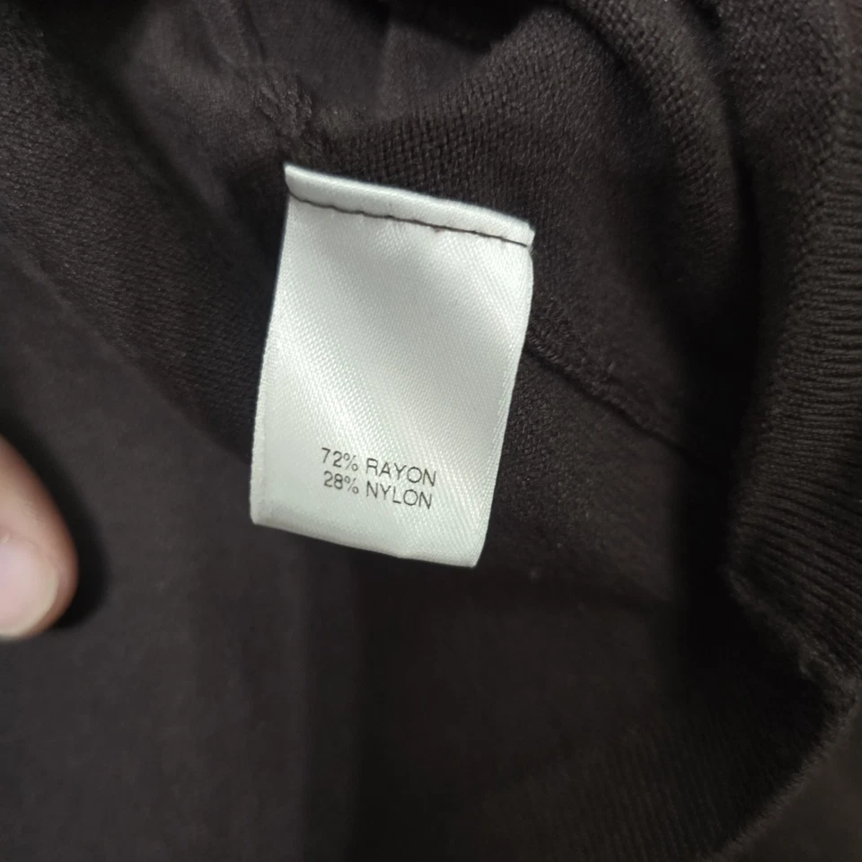 Suéter Investments Para Mujer L Marrón Capucha Cuello Manga Larga Rayón Nailon Carrera Foto 3 de 4