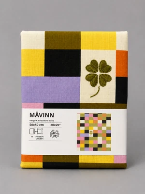 Housse de coussin IKEA MAVINN, motif à carreaux multicolore, 20 x 20" 50x50 cm - Photo 1/4