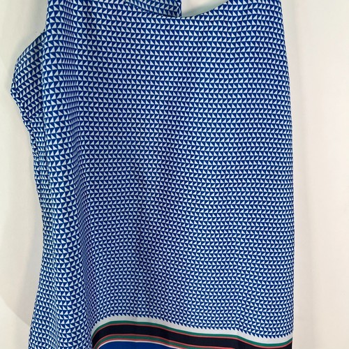 J Crew Womens Juniors' Blue Striped Printed Tank Scarf Top Size 8 - Picture 2 of 7