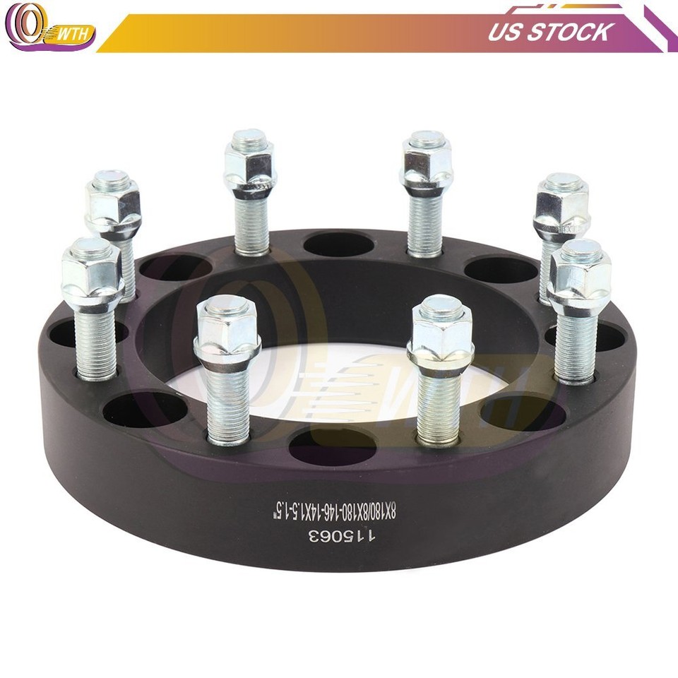 Pair Of 1.5" Thick Wheel Spacers For Chevy Silverado/GMC Sierra 2500/3500 HD (8x180 Bolt Pattern)